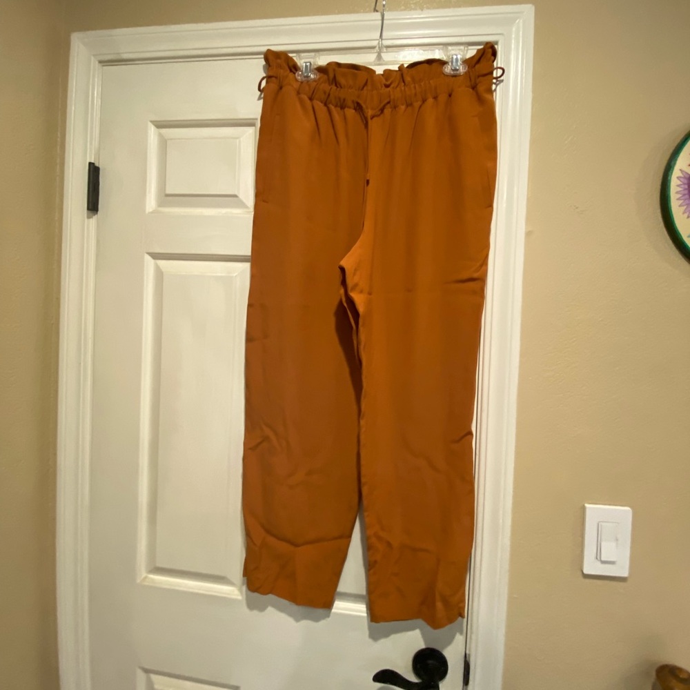 💥SOLD💥Eileen Fisher Rust crepe crop pants w/pockets.NWOT.
